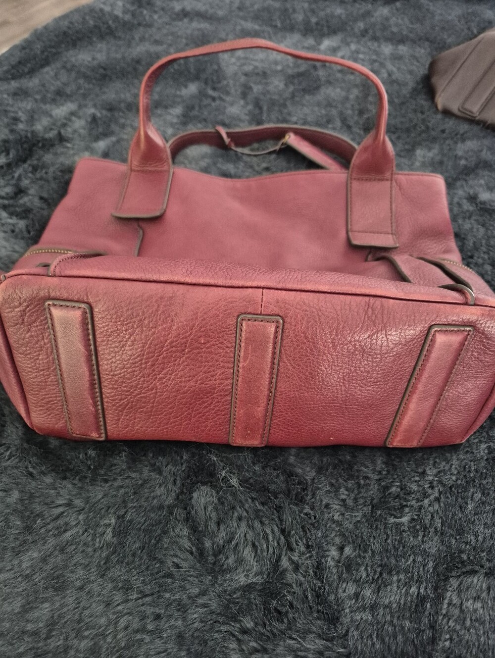 Fossil Emmerson Leather Tote Handbag Burgundy - Picture 5 of 5